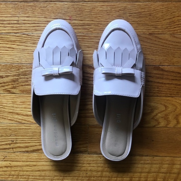 Madden girl patent leather fringed mules pink - Picture 6 of 11